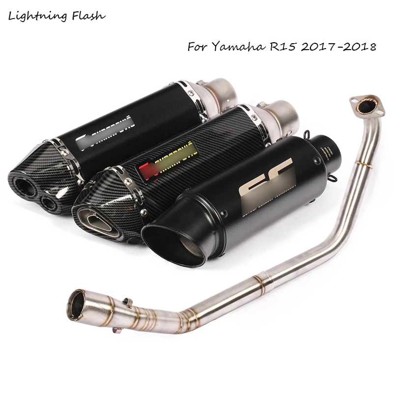 

R15 Motorcycle Exhaust Full System Exhaust Muffler Connecting Front Link Vent Pipe Steel Tube Slip on For Yamaha R15 2017 2018