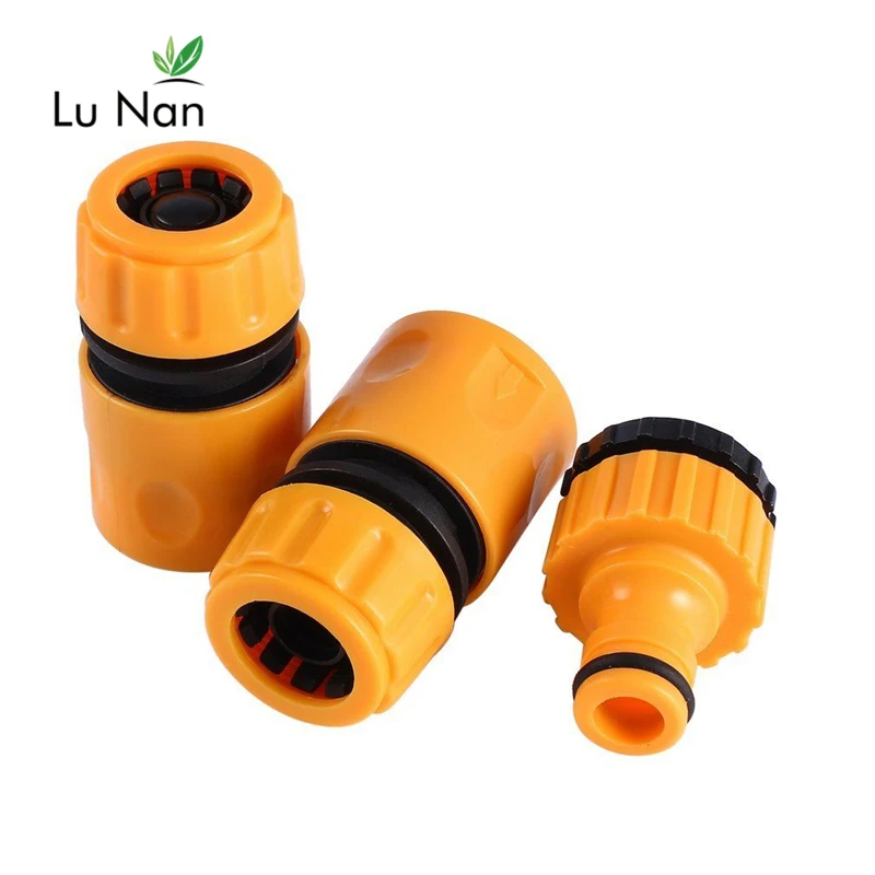 

3Pcs Quick Tap Water Connector Adapter Fast Coupling Adaptor Drip Tape 3/4" 1/2" Barbed Irrigation Hose Connector Garden Tools