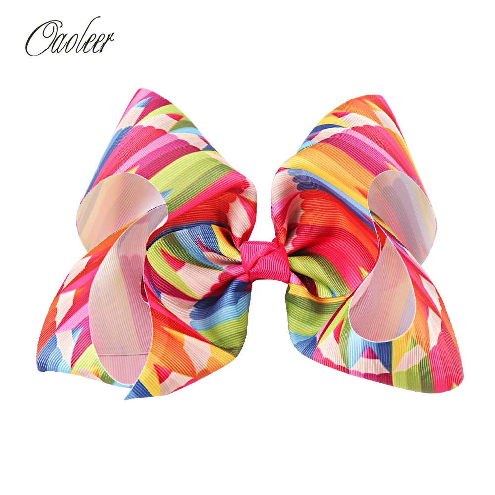 

Lovely Cartoon Mermaid Hair Bow Grosgrain Ribbon Cheer Bow With Elastic Band For Girls Kids Handmade Hair Clip Hair Accessories
