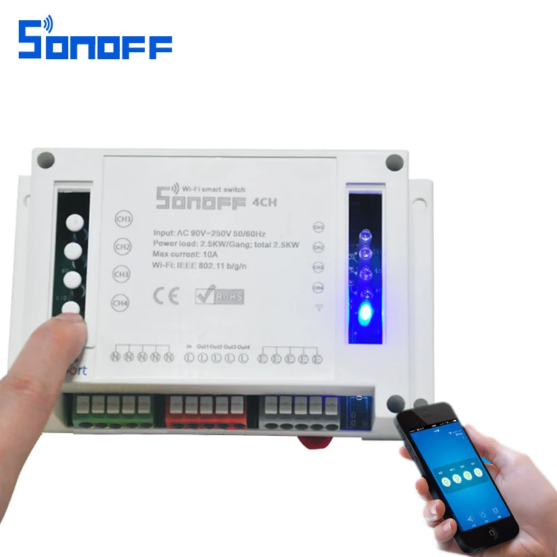 Sonoff 4CH модули автоматизации wifi переключатель умный беспроводной вкл/выкл пульт