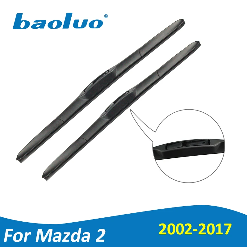 BAOLUO Wiper Blades For Mazda 2 Demio 2002 2003 2004 2005 2006 2007