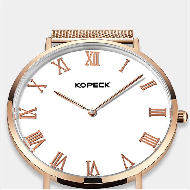 Kopeck Новые Роскошные мужские часы 6 мм тонкие из нержавеющей стали Milan модные