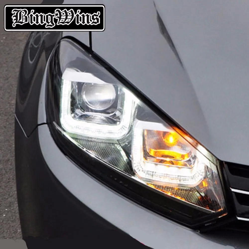 Car Headlamp For VW Golf 6 headlights 2009 2013 Golf6 led headlight led drl HID KIT Bi Xenon