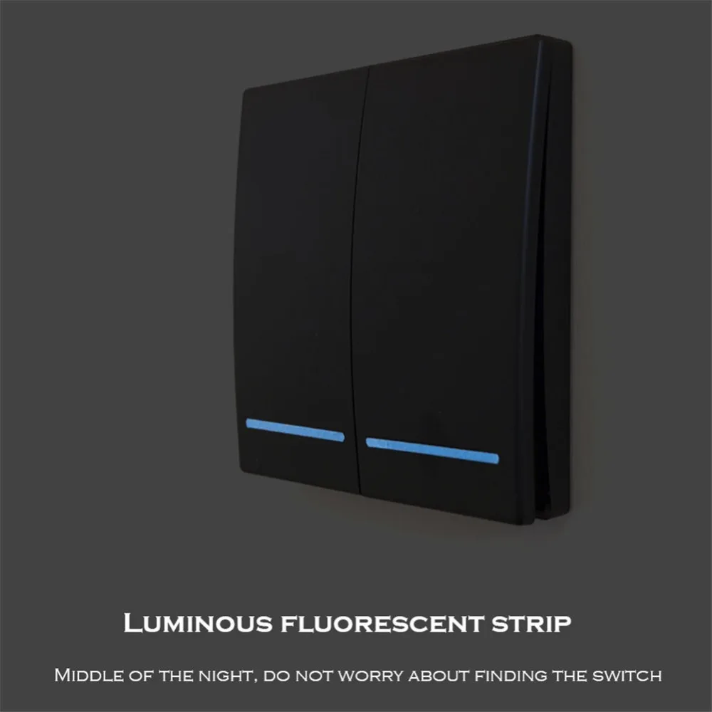 SKU 433Mhz Wireless RF Remote Control Switch AC 110V 220V Receiver Wall Panel Transmitter Hall Bedroom Ceiling Lights Wall Lamps 1 gang 1 Controller white 10