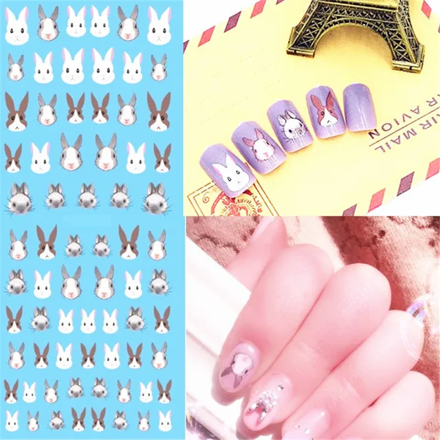 1 Sheet Rabbit Animals Nail Art Stickers Water Decals Transfer 1 Sheet Rabbit Animals Nail Art Stickers Water Decals Transfer Stickers Manicure Bunny Nail Design Sticker Easter Nail DIY - 1 Sheet Rabbit Animals Nail Art Stickers Water Decals Transfer
