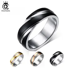 ORSA JEWELS новые модные повседневные кольца высшего качества без содержания свинца и никеля черного цвета из нержавеющей стали мужские вечерние кольца OTR60