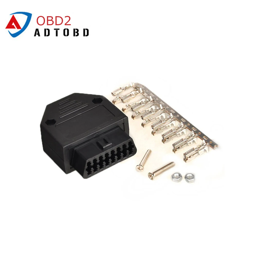 

OBD Connector Plug+Shell+Terminal+Screw OBD2 16Pin Connector Female Diagnostic Tool Works Multi-Cars free shipping