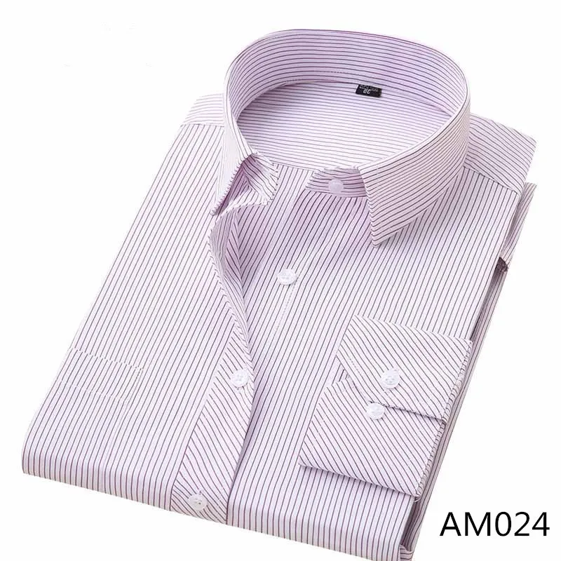 DAVYDAISY Social рубашка мужская весенняя одежда Формальные однотонные полосатые Саржевые приталенные деловые рабочие мужские рубашки брендовая одежда DS-073 - Цвет: AM024