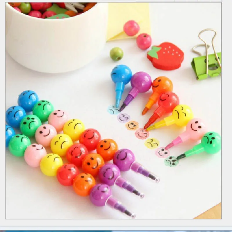 7 color in one pen ! Cartoon wax marker for Children's painting Colored crayon mark | Канцтовары для офиса и дома