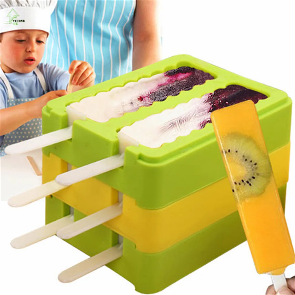 Silicone Ice Cream Mold Popsicle Molds Popsicle Maker Holder Frozen Ice