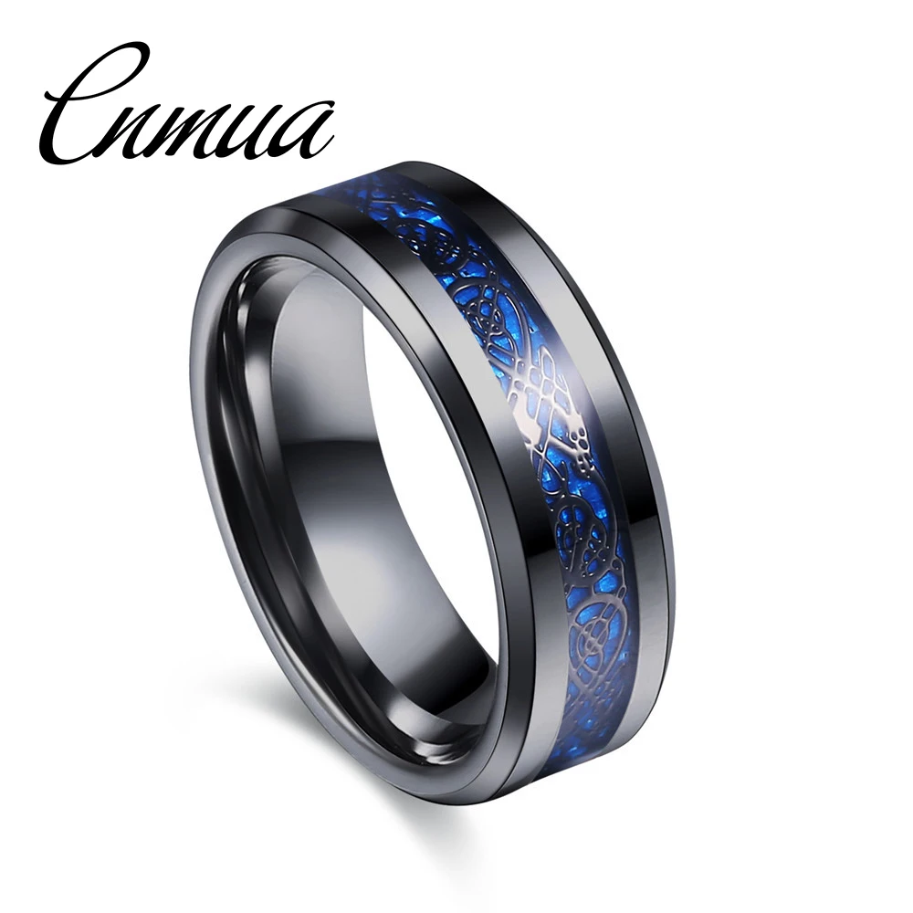 

Titanium Steel Finger Round Domineering Single Ring Stainless Steel Jewelry Inlaid Silver Dragon Ring New Fashion Men Rings