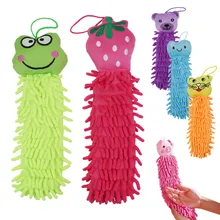 30 см кухонные подвесные полотенца шенилле ручные полотенца для утирания Детские банные полотенца с животными носовой платок случайный цвет