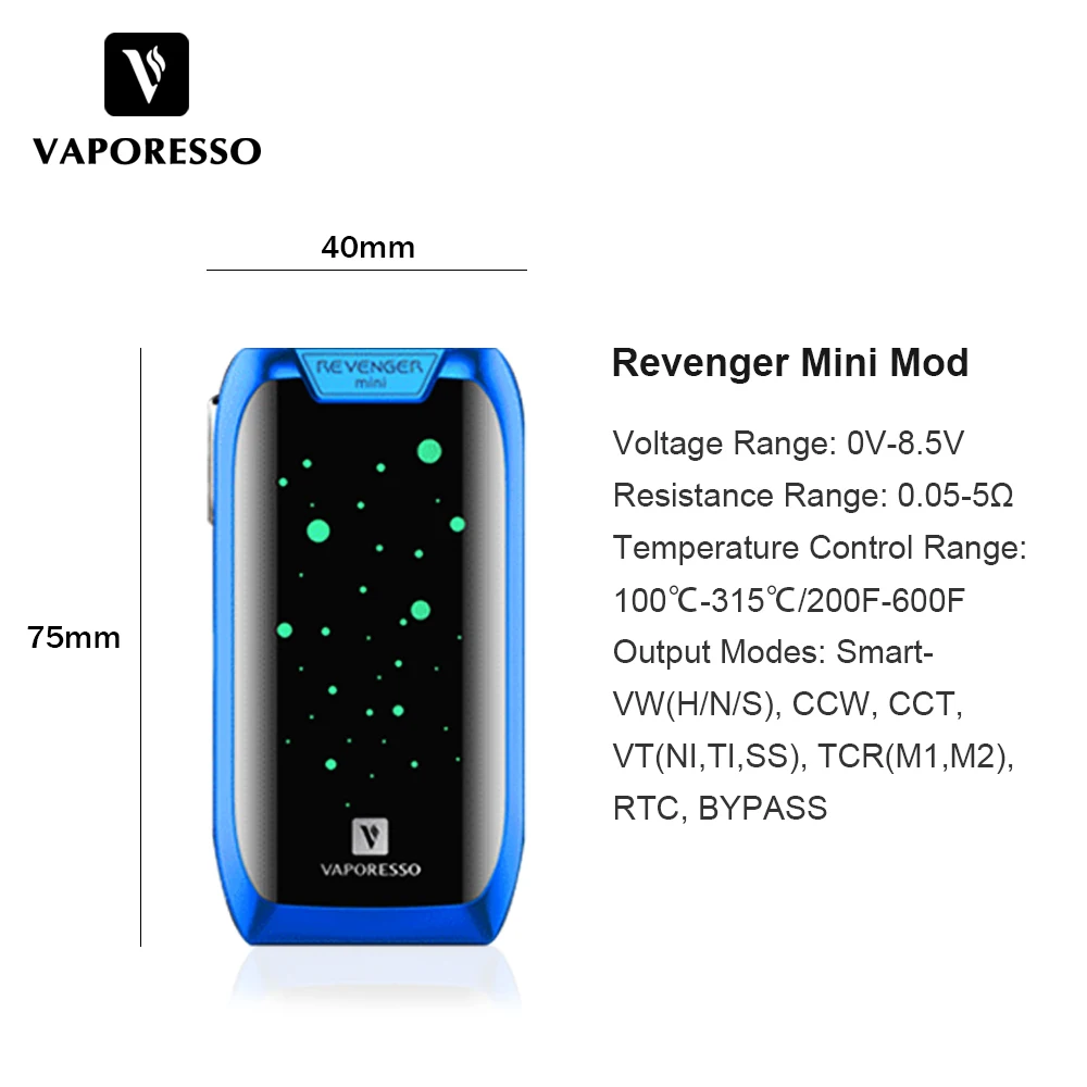 Оригинальный Vaporesso Мститель мини Vape комплект с 2 мл/3 5 мл NRG SE атомайзер 2500 мАч