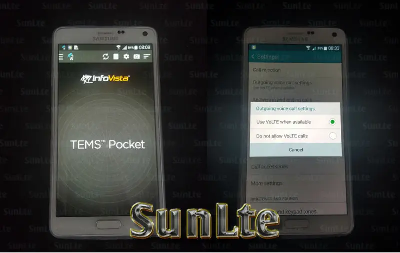 Tems NOTE4 тест-драйв phone support Volte/Cat6/POLQA тест/TEMS pocket N910G N910F