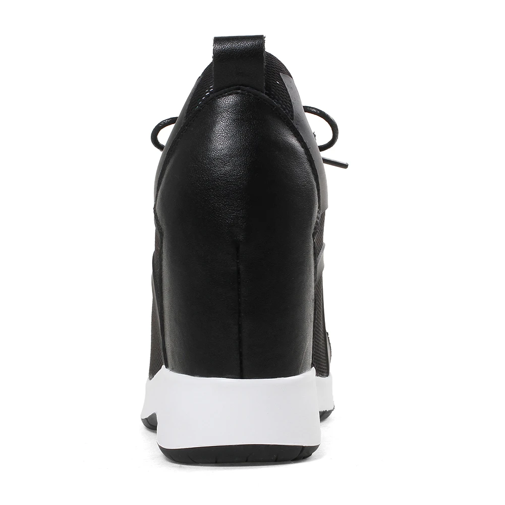 Doratasia Dentelle Sneakers blanc 2019 Mode Hauteur Qualité Fille Véritable Chaussures En 32 Croissante Taille Noir Automne 40 Cuir up Femmes Femme Grande 48xwprq4