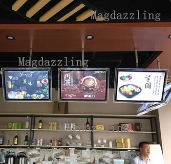 

A2 Restaurant Indoor Acrylic Frame LED Menu Boards,Slim LED Menu Light Box with Black Border