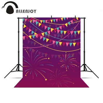 

Allenjoy photocall New Year fireworks bursts party celebrate banners children backdrop for photo shoots background photography