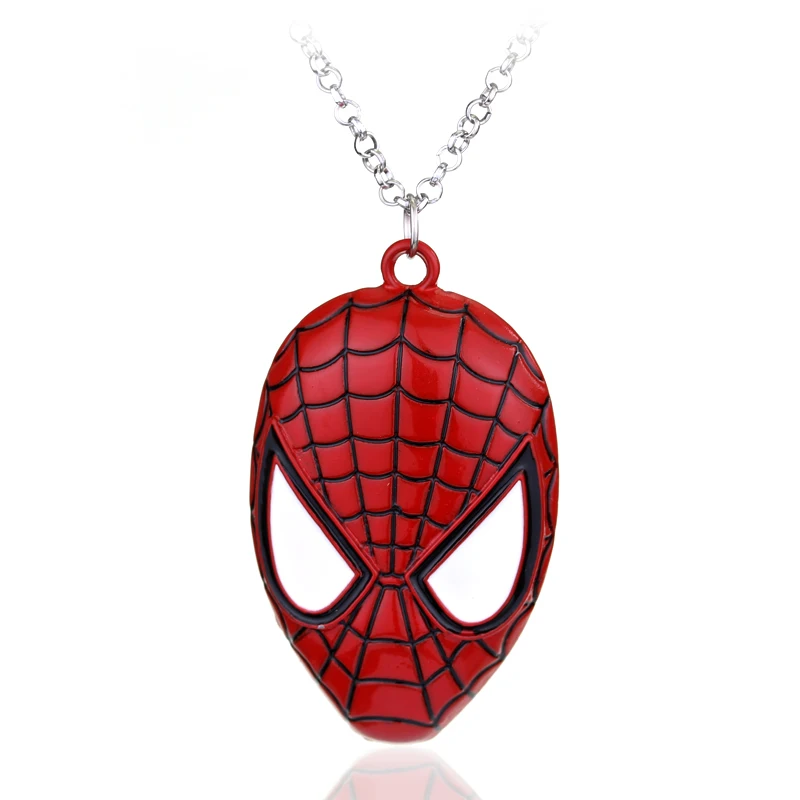 MQCHUN, ожерелье с подвеской в виде Супергероя человека-паука, модное панк-украшение для мальчика, мужские вечерние украшения для детей, эффектное ожерелье-30 - Окраска металла: 01red