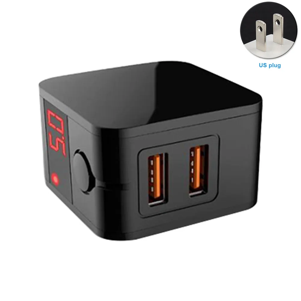 

Dual Fast Charging Multifunctional Wall LED Display Charger Accessories Mobile Phone USB Folding Smart Travel Digital