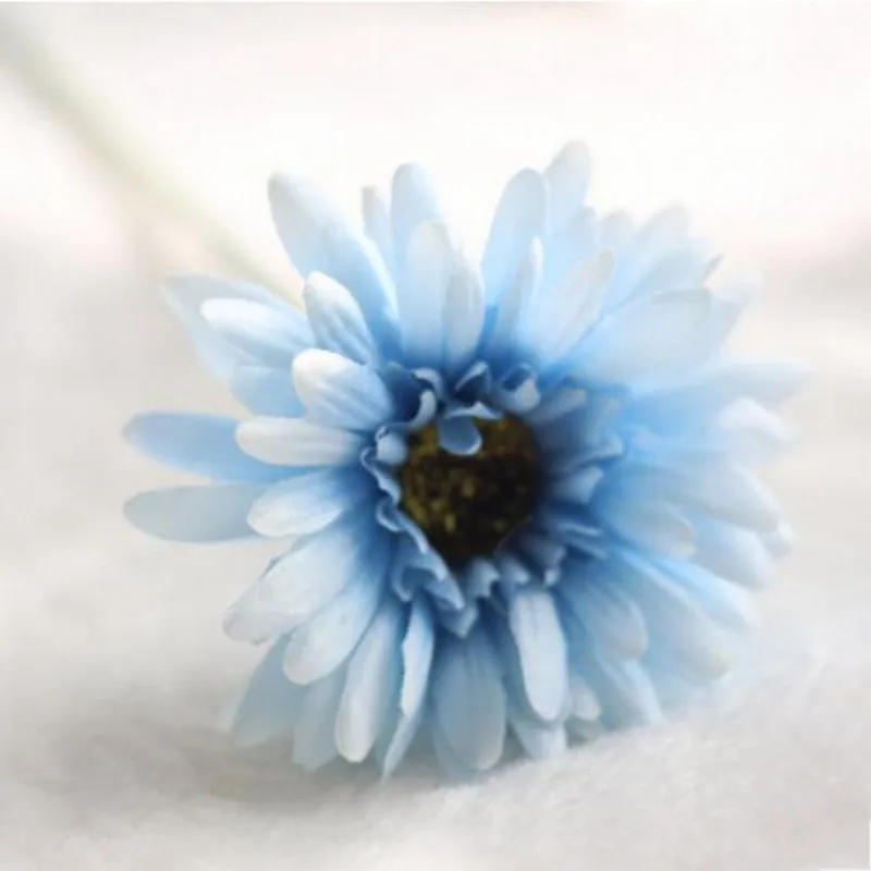 1 шт. 23 Цвета 55 см Симпатичные искусственные шелковые цветы герберы, ромашки, цветные букеты герберы, небольшие подарки для вечеринки - Цвет: Blue