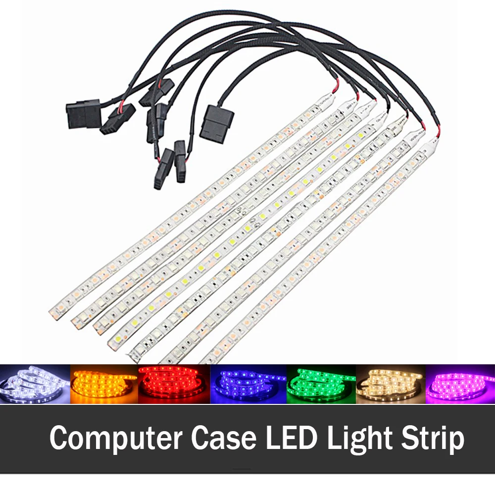 10 шт Gdstime цветные светодиодные фонари для ПК чехол 5050 SMD гибкая светодиодная лента