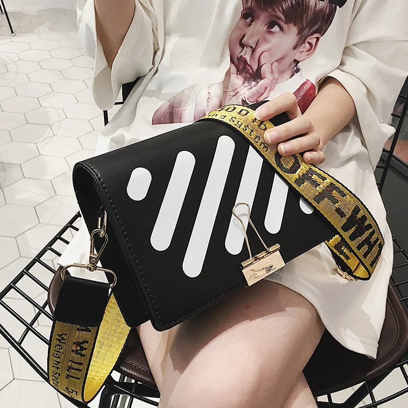 SINTIR Fashion Women Handbags Striped Wide Straps Small Clutch Women Messenger Bags Mini Soft PU