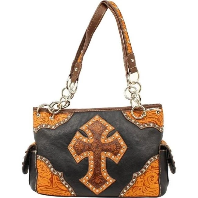 Blazin Roxx N7533867 Western Handbag Womens Satchel Cross Tooled - Multi-Colored