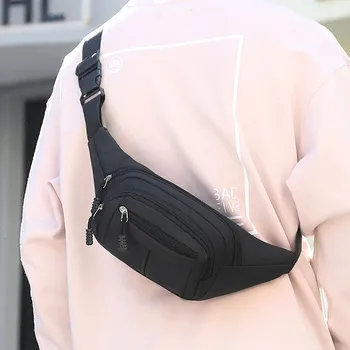 

Men's And Women‘s fanny pack waist bag Simple Leisure Ladies Chest Bag Fashion Oxford Sport Fitness Waist Packs sac banane