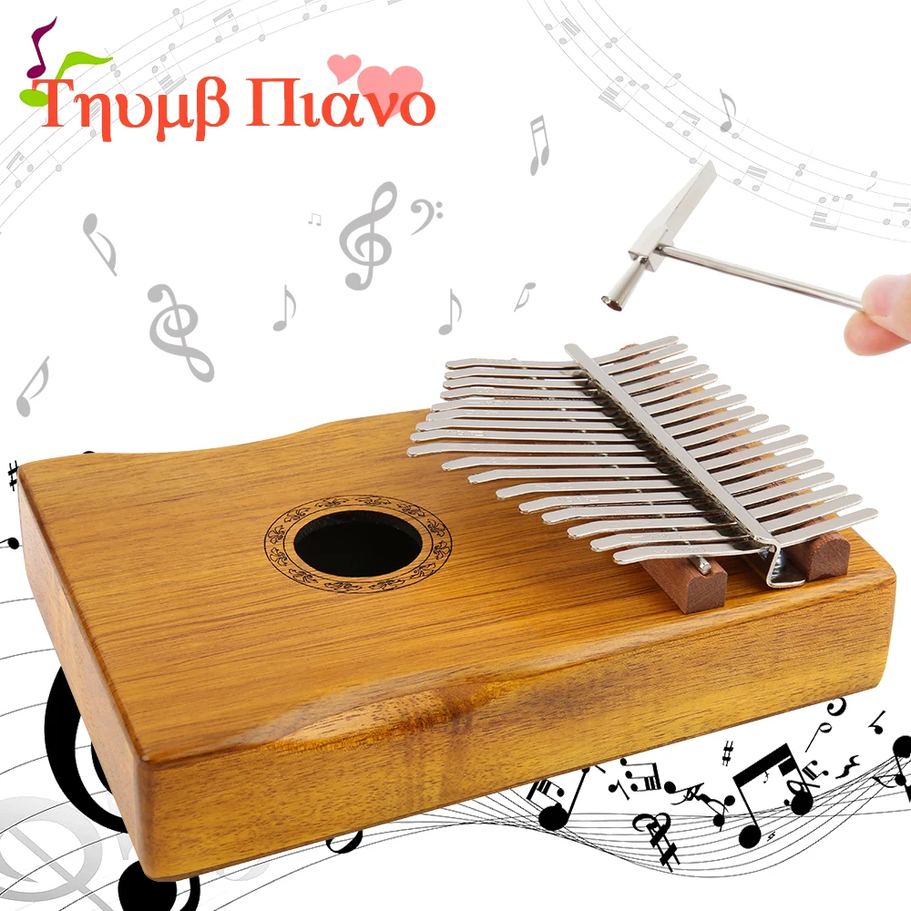 

17 Keys Thumb Piano Acacia Wood Instrument Pine Aluminum Kalimba Keyboard Musical Portable Finger Board
