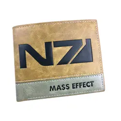 Mass Effect Аниме Короткие бумажник Высокое качество кожаный кошелек Мода тиснением дизайнерский держатель для карт кошелек для Для мужчин Для