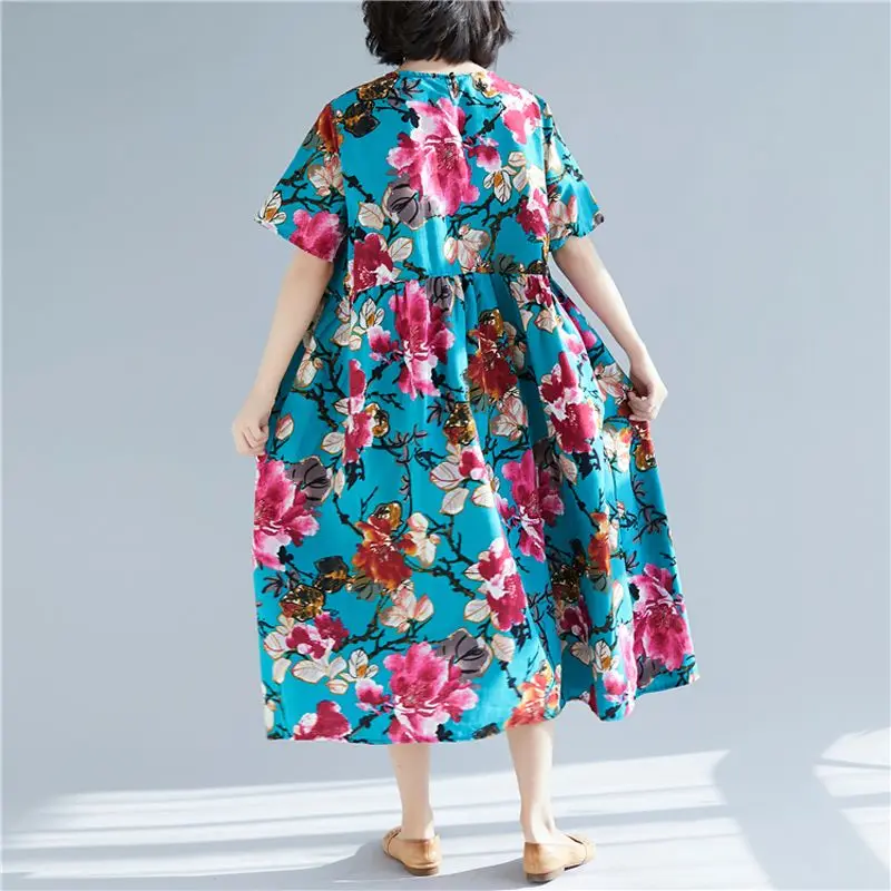 NYFS летнее платье 2020 Новое винтажное свободное хлопковое льняное длинное Vestidos Elbise