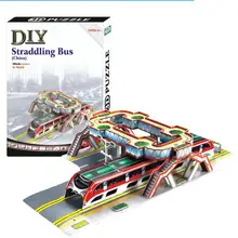 Candice guo 3D пазл Набор для творчества игрушка бумажная Строительная Модель Сборка ручной работы китайская форма облицовка автобуса будущее видение городской поезд подарок 1 шт