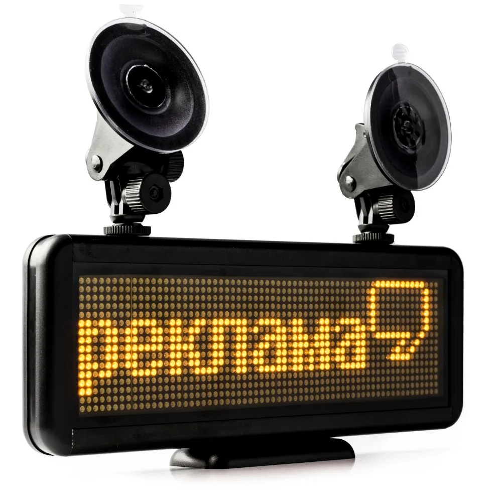 Conduziu a Iluminação Interior para a para a Janela Traseira do Carro de Exibição Tempo de Trabalho Edição de Luz Sinal de Mensagem Diy Janela Bateria Recarregável Super Longa Amarelo