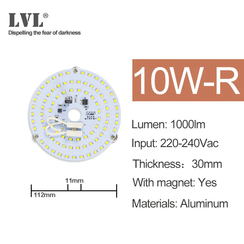 Светодиодный чип SMD2835 с бусинами, умный IC 220V вход 6000K 4000K 7W 10W 18W 25W 36W 40W DIY потолочный светильник - Испускаемый цвет: 10W-R