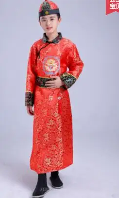 Древняя китайская суда цинской династии костюм, китайский, традиционный народного танца Детский костюм ханьфу для выступлений на сцене платье принцессы - Цвет: Прозрачный