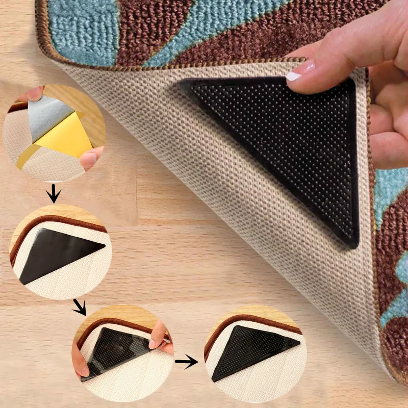 

4XCarpet Pad Non Slip Tri Sticker Anti Slip Mat Pads Anti Slip 2019 new Anti Slip floor mats for living rooms Kitchen Mat LC