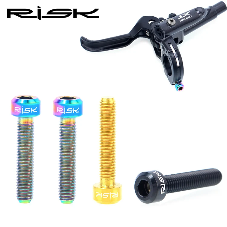 RISK 2 pcsTitanium M5 * 25 мм MTB гидравлические тормозные рычаги фиксированные болты для Shimano