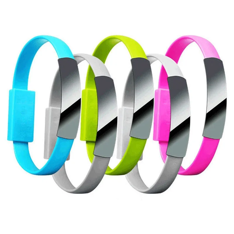 

Multifunction Charm Bracelet Bangles Silicon Wrist Band Portable USB Cable Wire Sync Data Charger Cord Bracelet for Women Men