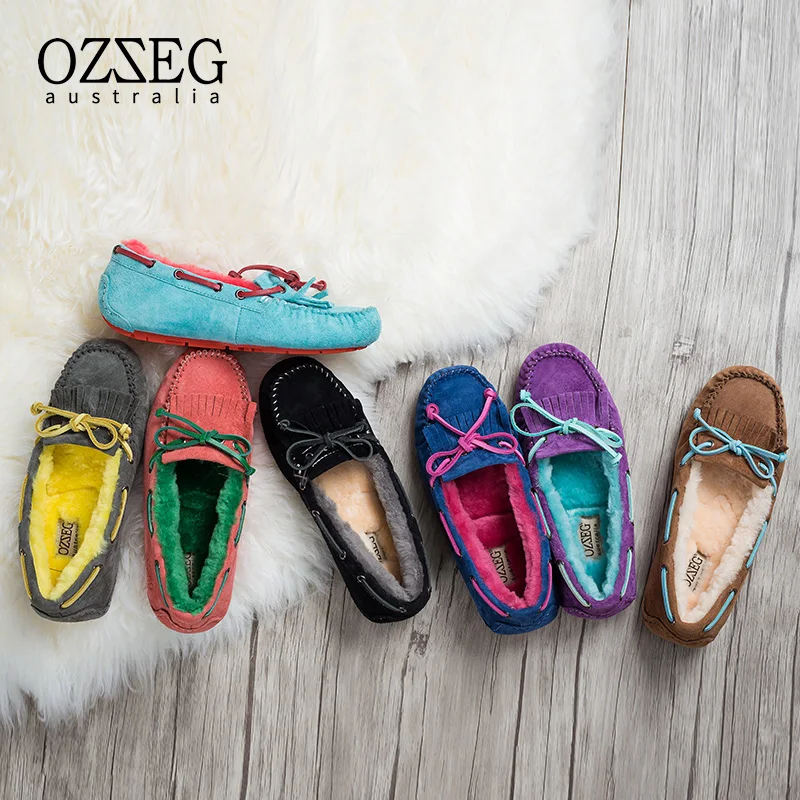 Hiver Qualité Comforatble pourpre En Mujer pu Chaussures Fourrure rose La bleu Mocassins Appartements Classique Laine Haute Noir De Vraie Lady coffee Sur Chaudes Cuir Ciel kaki Slip Femmes Véritable gris rOUqwrf