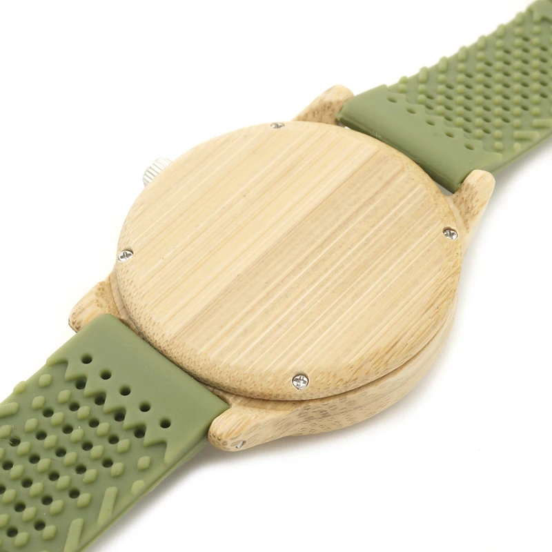 BOBO BIRD Mens Casual Bamboo Wooden Watches With Silicone Straps Japan Quartz Movement sport Watch in Wood Box