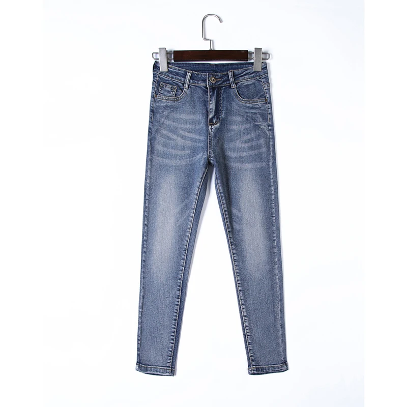 

Jeans Women mom Jeans High Waist Jeans Woman High Elastic Stretch Jeans Female Washed Denim Skinny Pencil Pants Black Blue Gray