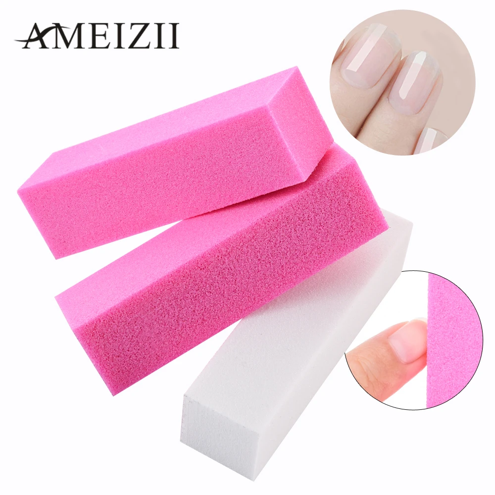 

AMEIZII 2 Colors Women Sanding Sponge Nail File Buffers Block Buffing Manicure Care Makeup for UV Gel Polish DIY Nail Art Tools