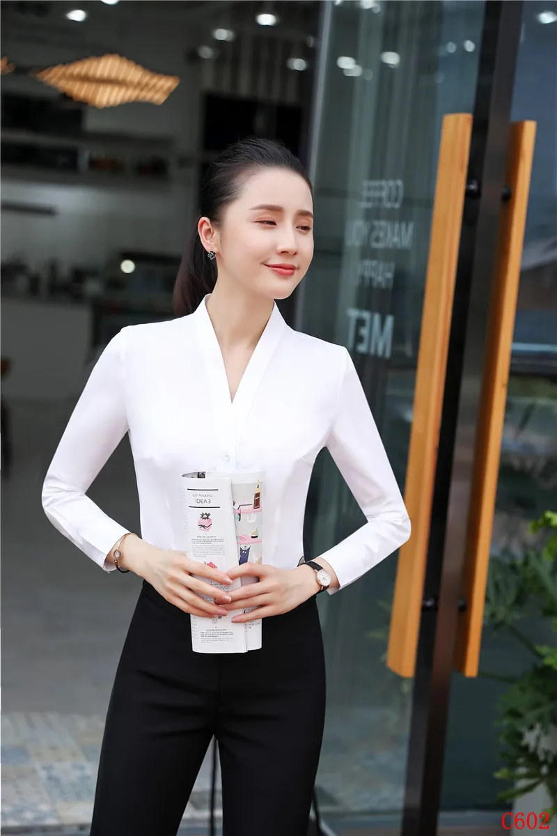 Donne Vestiti Stili Usura Bianco 2 Delle Del Pezzo Ufficio Set Lavoro E Modo Magliette Camicette Di Pant Uniformi Ol Signore Awq0tt