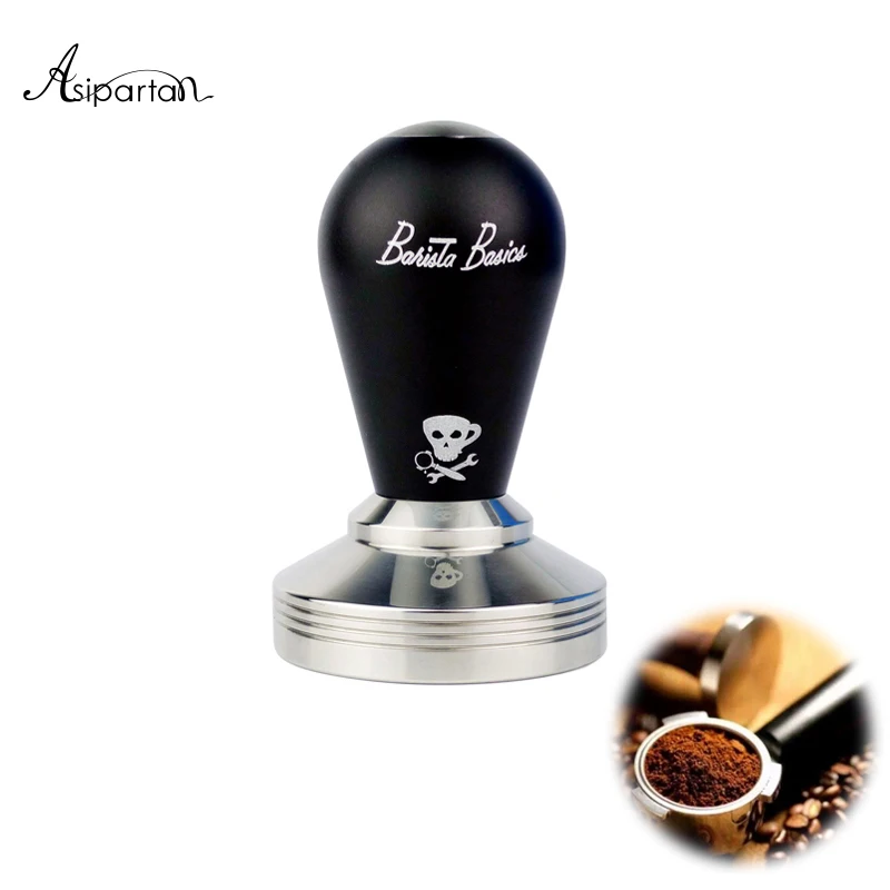 

Asipartan 58mm Devil Coffee Tamper Stainless Steel Space Aluminum Coffee Grinder Barista Espresso Maker Coffee Powder Hammer