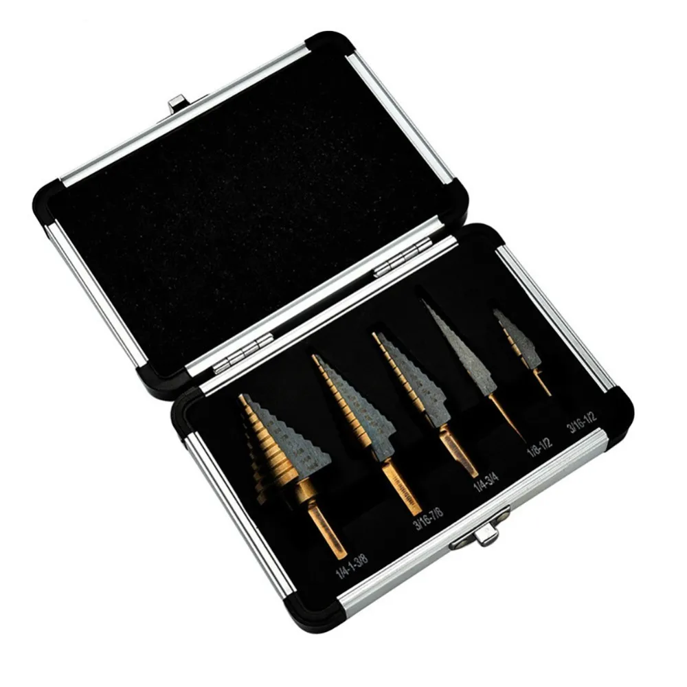 

5 pcs/set Hss Cobalt Multiple Hole 50 Sizes Step Drill Bits Set Kit with Aluminum Case Sharpening Drill Bit Drill Bit Set