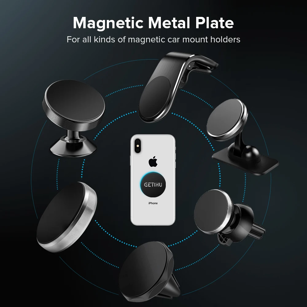 GETIHU 3 комплекта металлическая пластина для магнитного автомобильного телефона держатель диск железные листы для магнита мобильного телефона сотовый крепитель для смартфона подставка