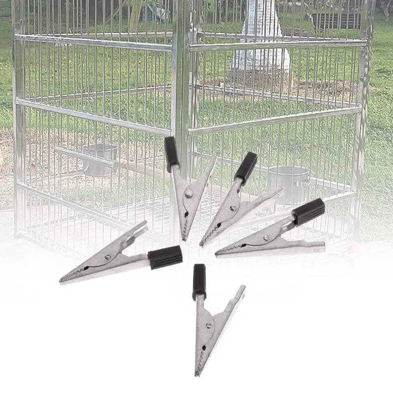 5pcs Cage Clip Parrots Birds Prevent Escape Metal Safety Door Lock Accessories Metal Cage Clip