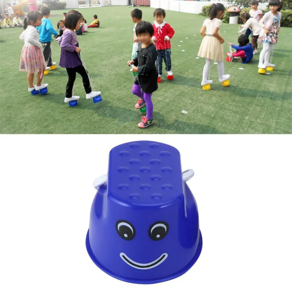 

2PCS Jumping Stilts Toys Portable Smiley Face Shoes to Keep Balance For Children Outdoor Plastic Balance Training Tool Toy Gifts