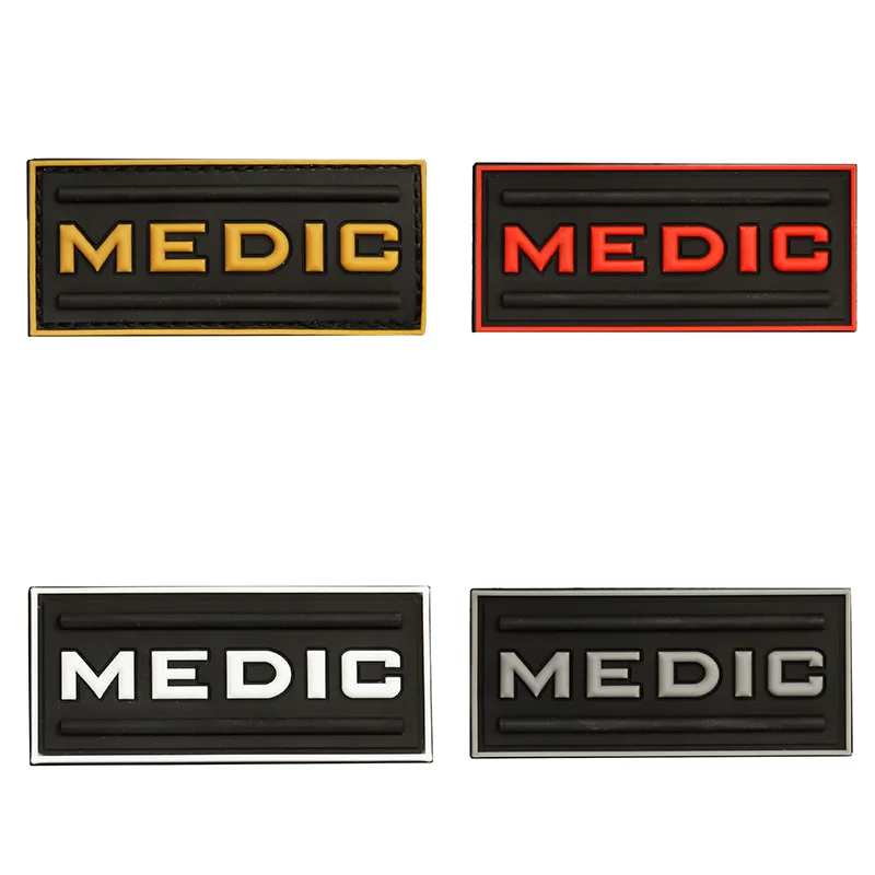 

RUBBER 3D PVC MEDIC PARAMEDIC EMT EMS TACTICAL MORALE BLACK OPS PATCH RESCUE FIRST RESPONDER APPLIQUE BADGE PATCH