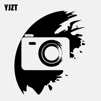 

YJZT 11.8CM*13CM Photostudio Interior Camera Silhouette Vinyl Black/Silver Car Sticker C22-0863